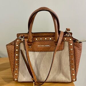Michael Kors Brown and Cream Tote Bag